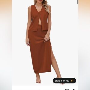 Amazon Rust Skirt Set